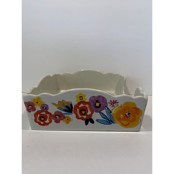 Pioneer Woman Napkin Holder Tray Flea Market Floral 7.25 Square - Picture 4 of 7